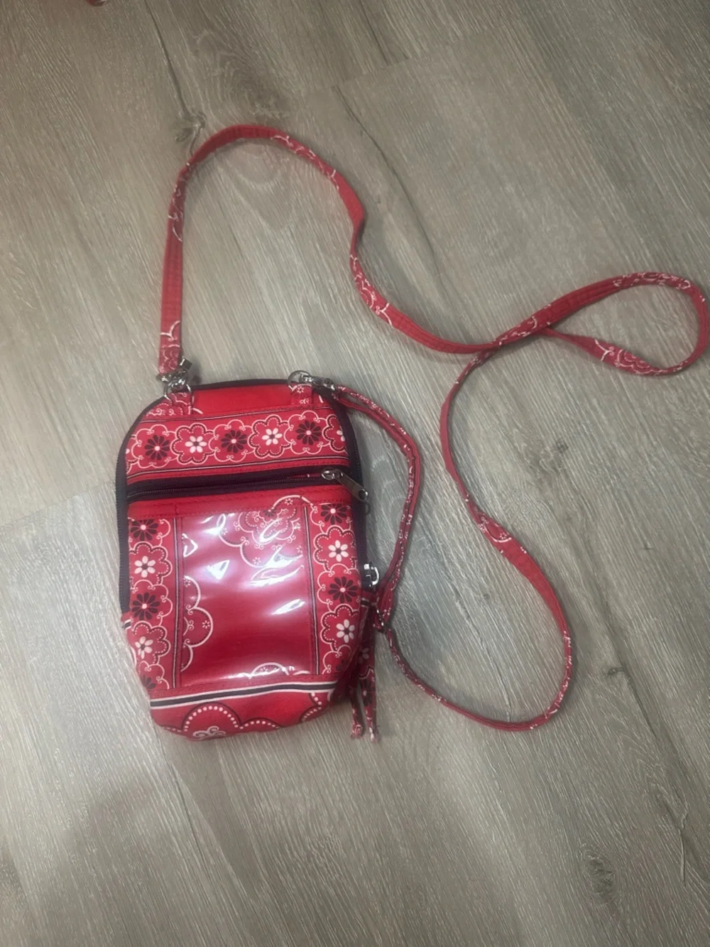 Stephanie Dawn Red Floral Quilted Mini Backpack + Crossbody Wallet Set